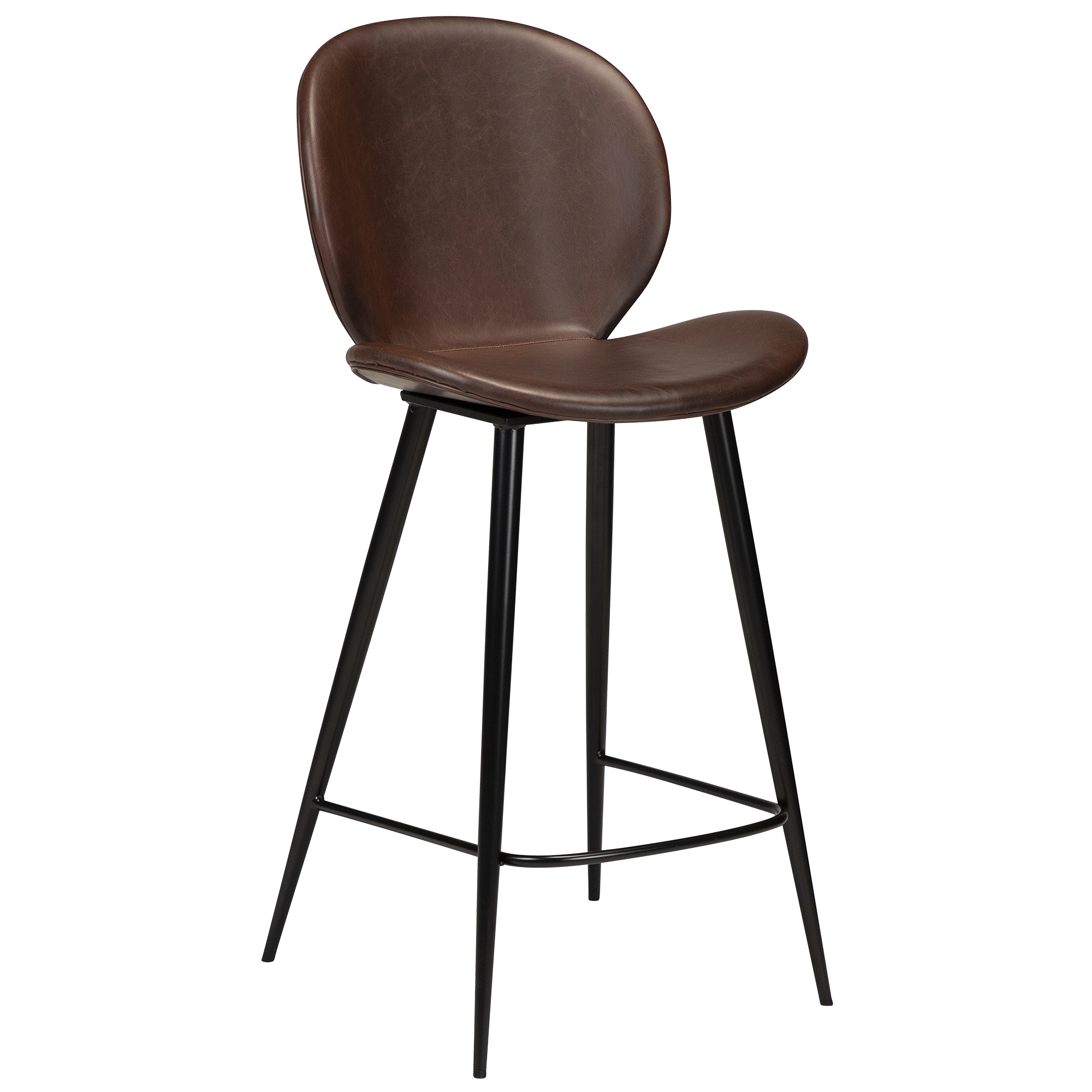 Cloud Counter Stool Vintage Cocoa Art Leather With Black Metal Legs 300800230 01 Main