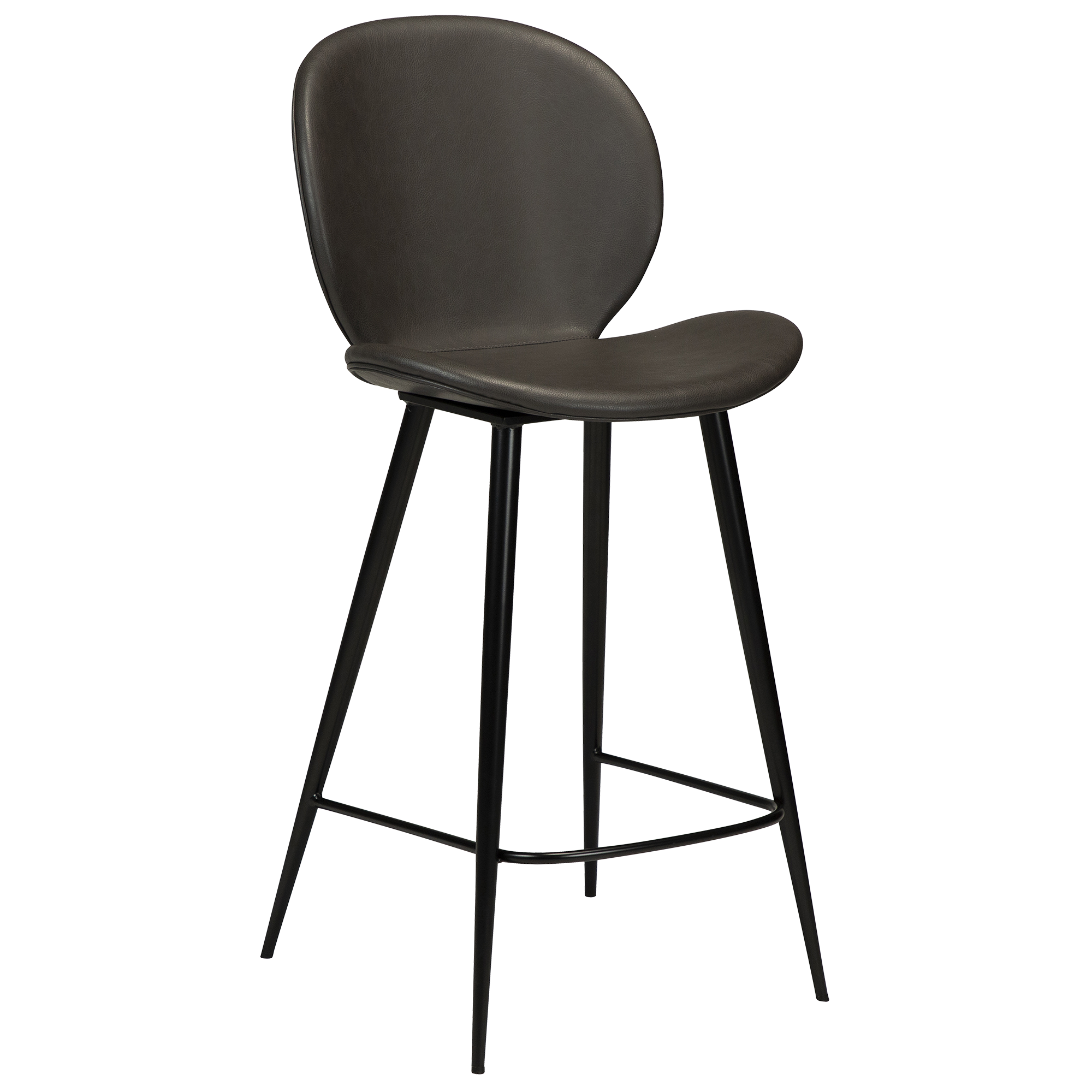 Cloud Counter Stool Vintage Grey Art Leather With Black Metal Legs 300800220 01 Main