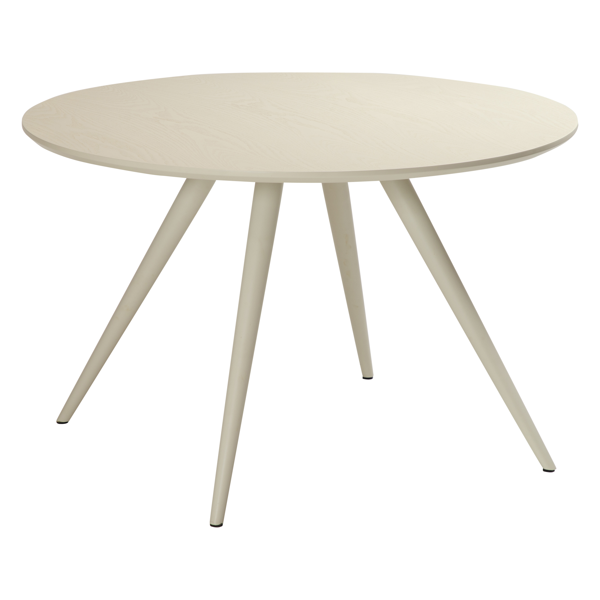 Eclipse Round Table Bone White Stained Oak Veneer With Bone White Metal Legs 400801713 400801715 01 Main