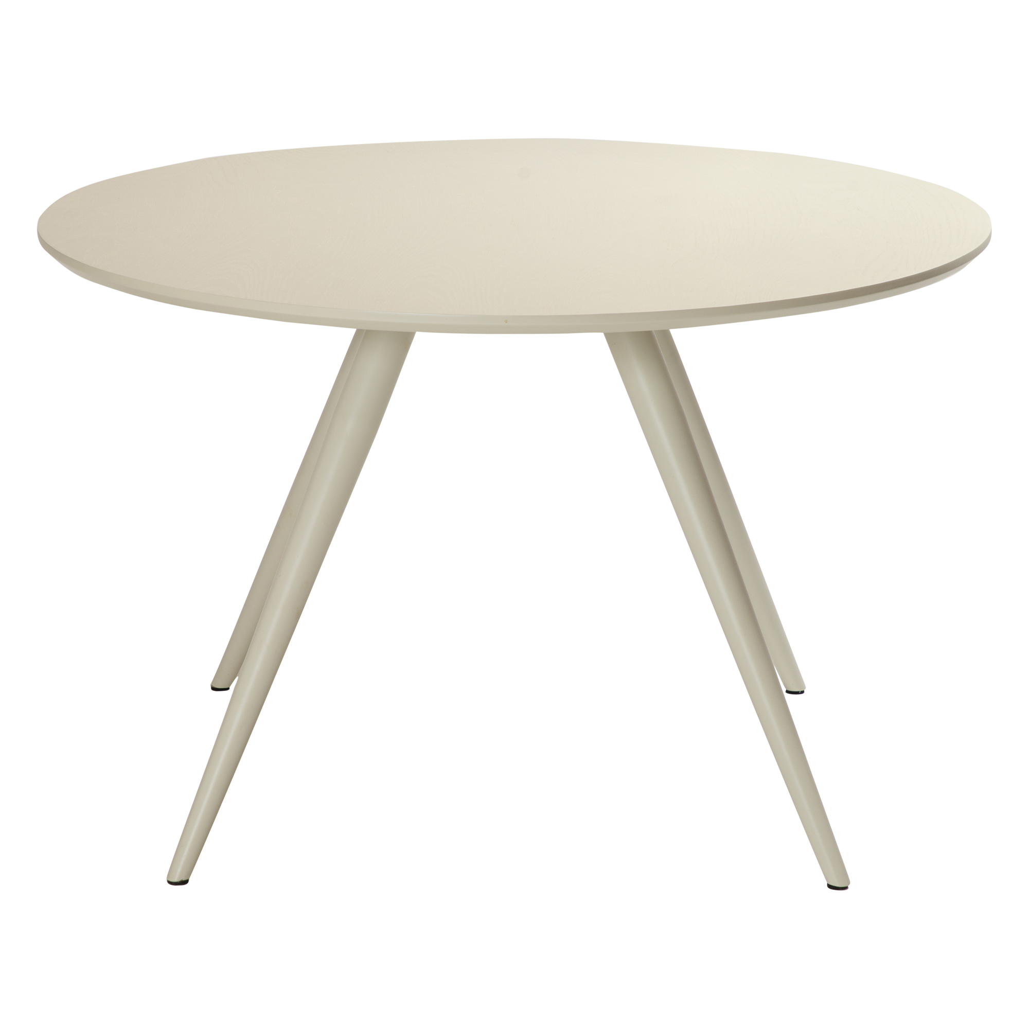 Eclipse Round Table Bone White Stained Oak Veneer With Bone White Metal Legs 400801713 400801715 02 Front