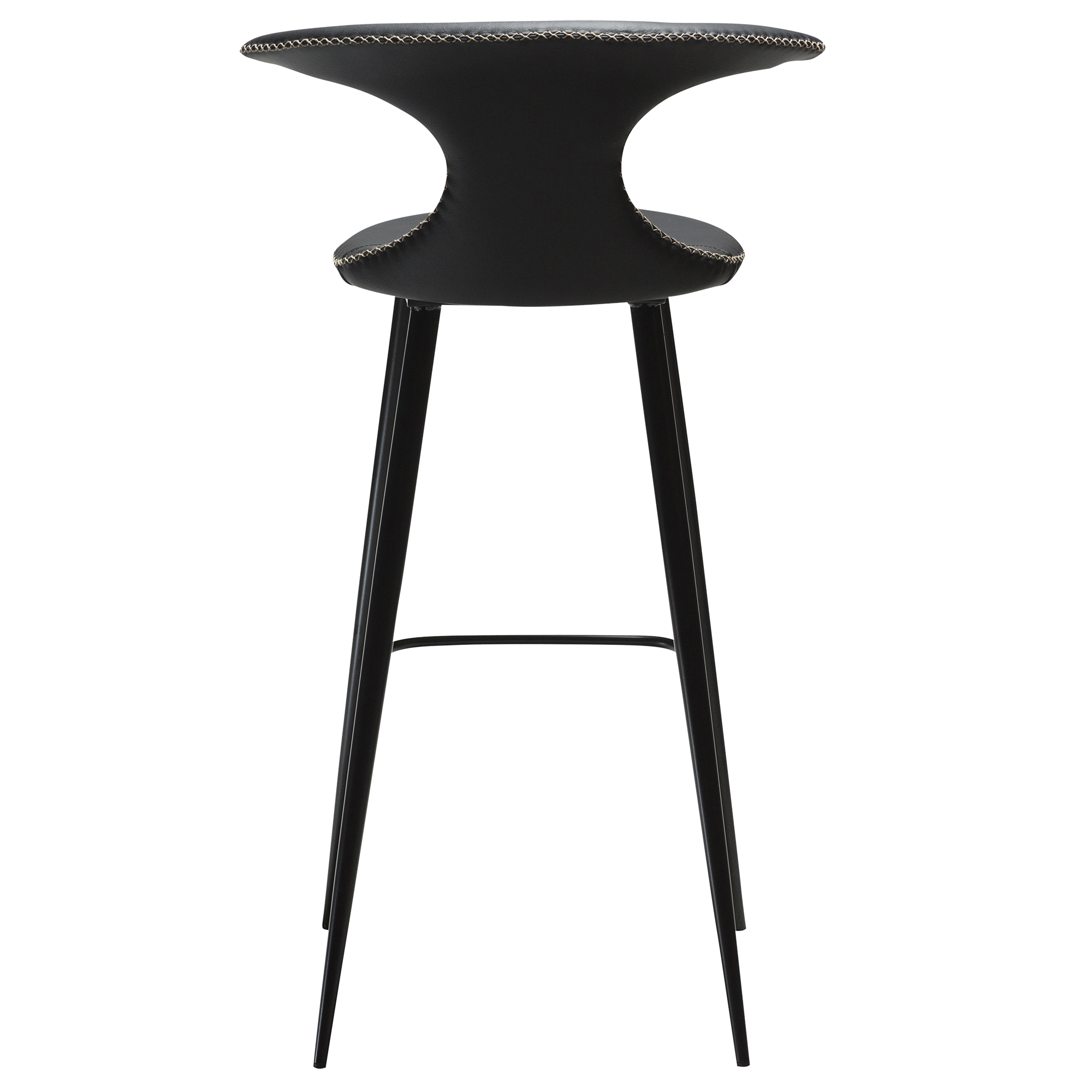 Flair Bar Stool Black Leather With Black Conical Metal Legs 200801585 04 Back