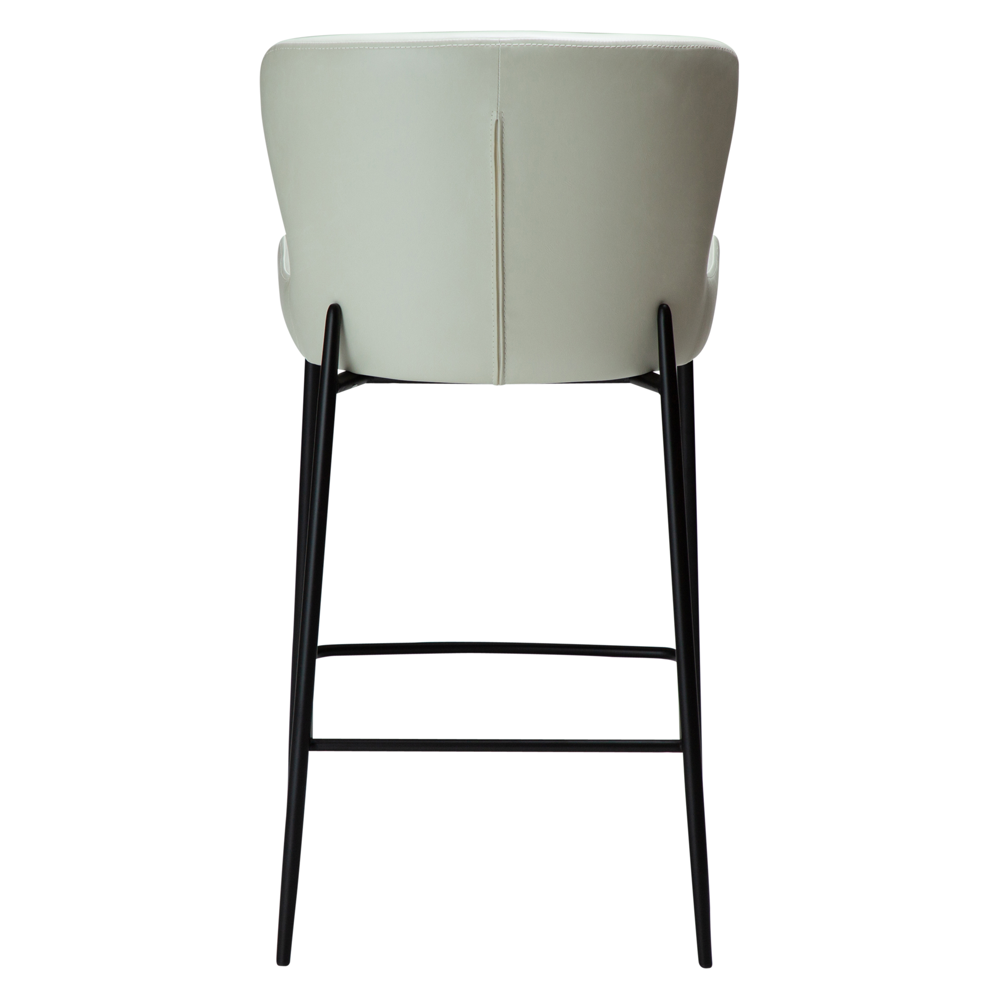 GLAMOROUS COUNTER STOOL Bone White Art. Leather W. Black Metal Legs 300206120 04 Back