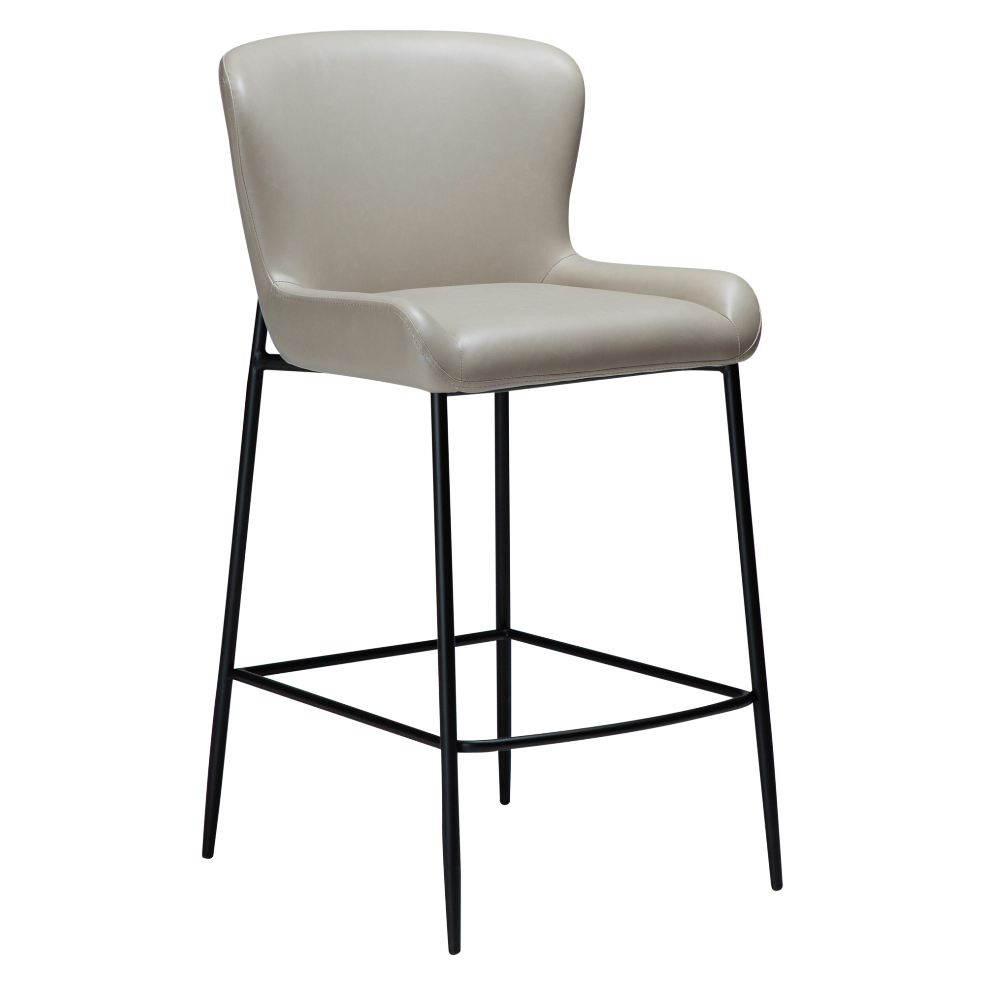 GLAMOROUS COUNTER STOOL Cashmere Art. Leather W. Black Metal Legs 300206121 01 Main