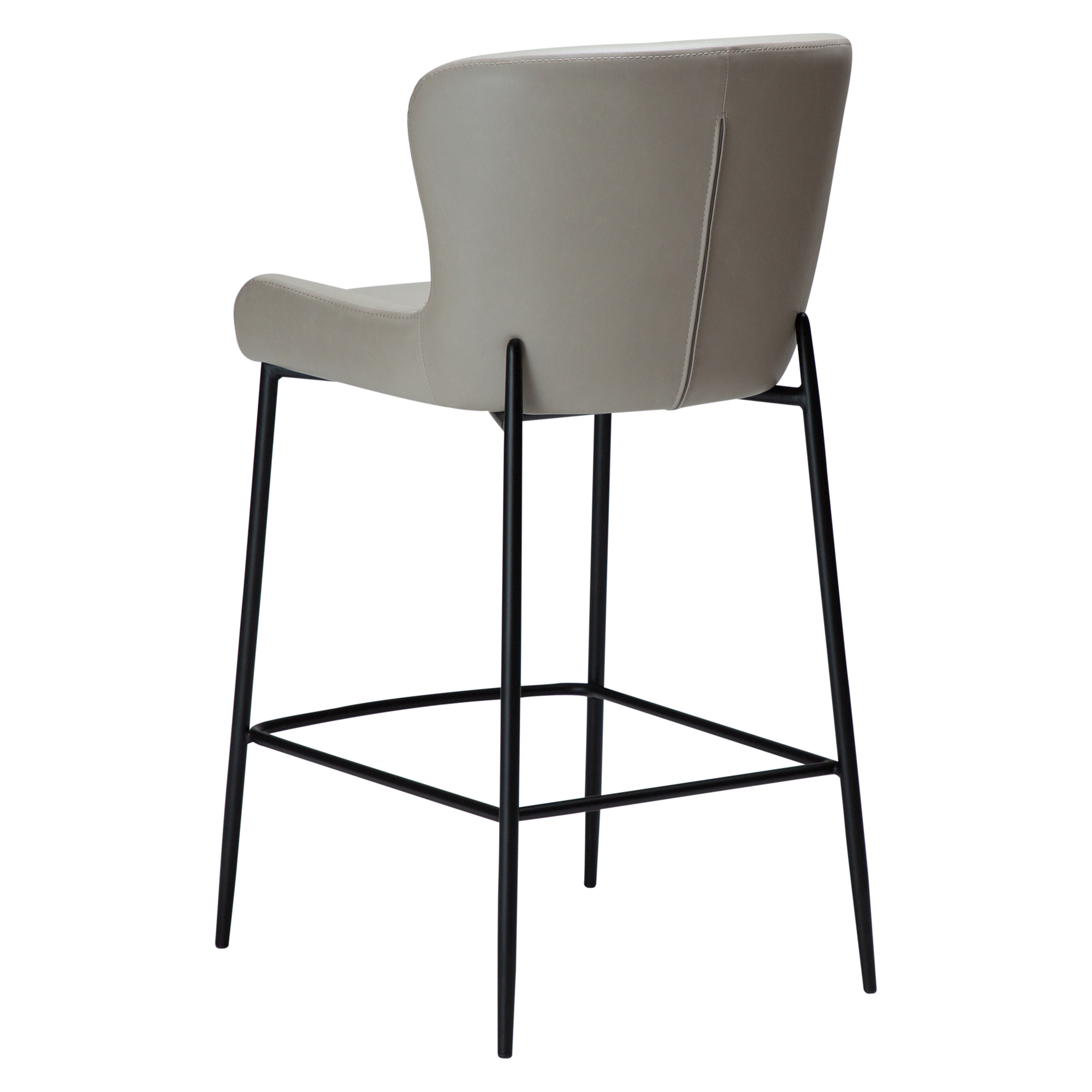 GLAMOROUS COUNTER STOOL Cashmere Art. Leather W. Black Metal Legs 300206121 05 Back Angle