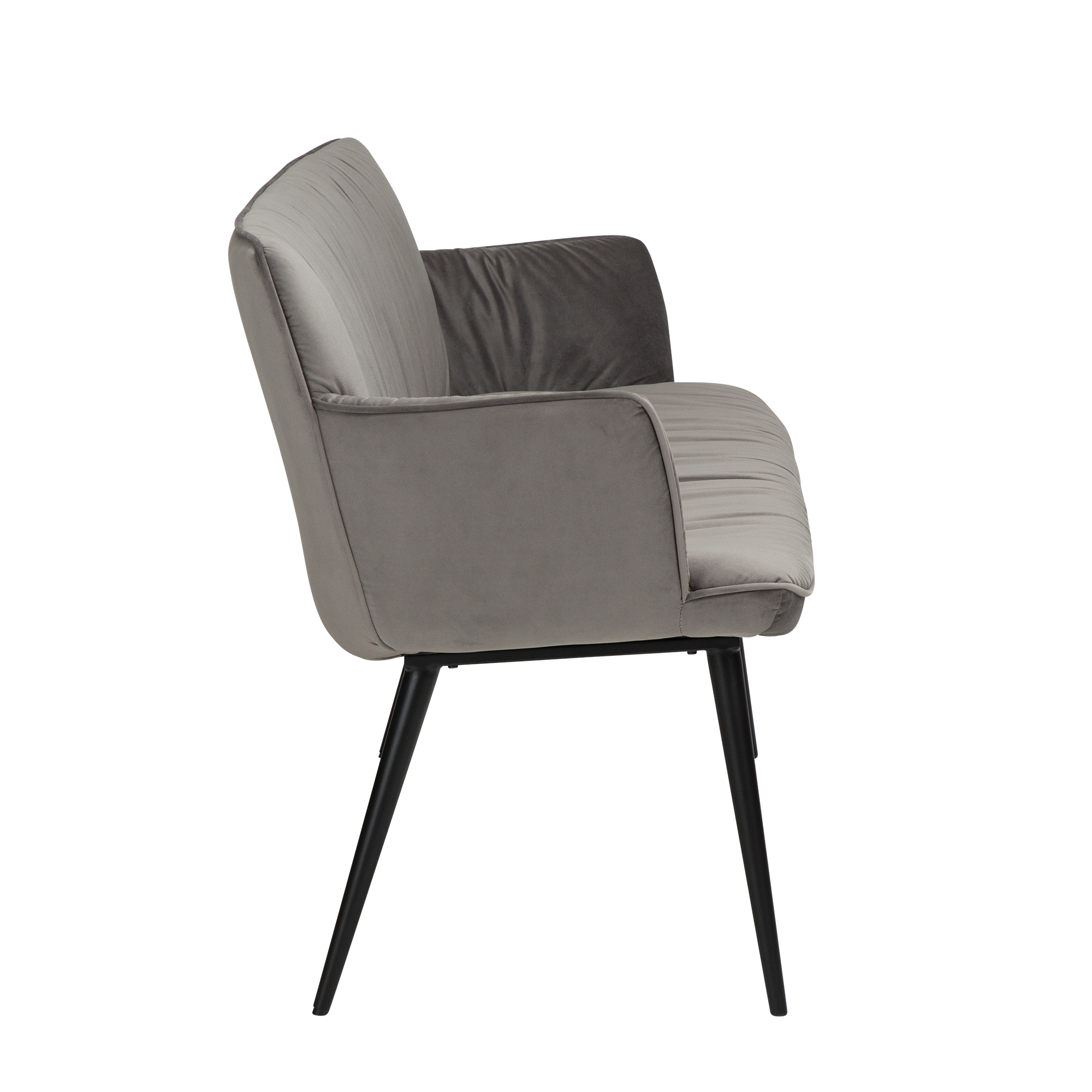 Join Bench Alu Velvet With Black Conical Metal Legs 700680110 03 Profile