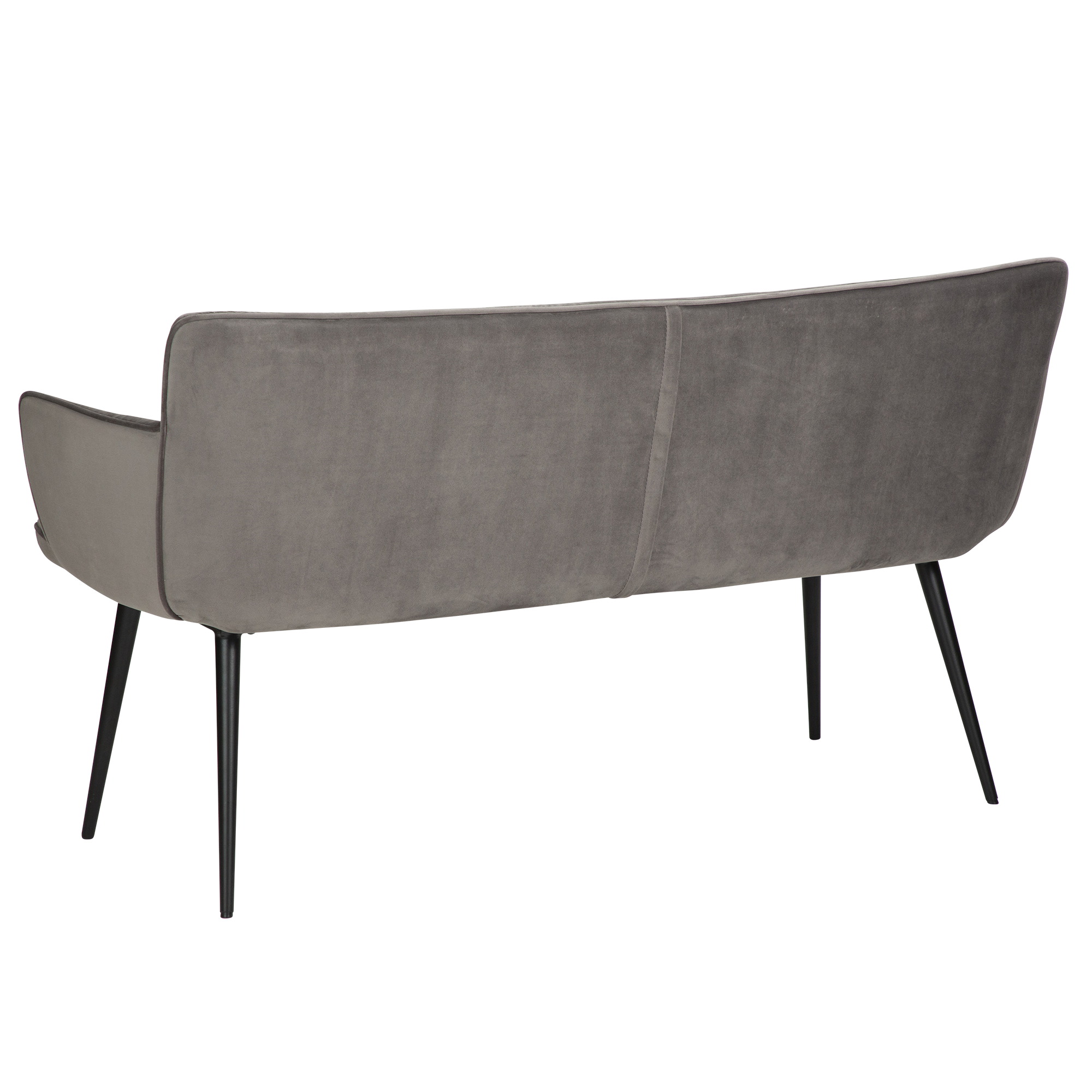 Join Bench Alu Velvet With Black Conical Metal Legs 700680110 05 Back Angle