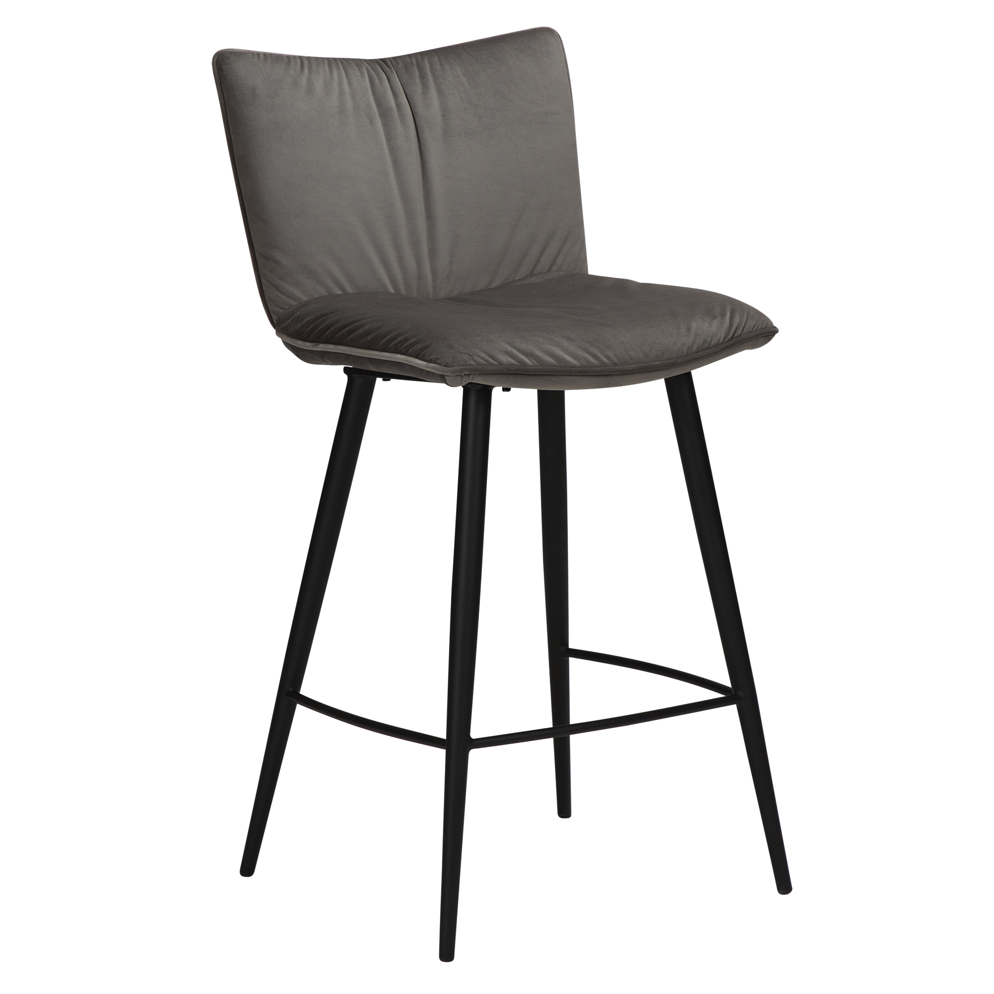 Join Counter Stool Alu Velvet With Black Conical Legs 300675110 01 Main