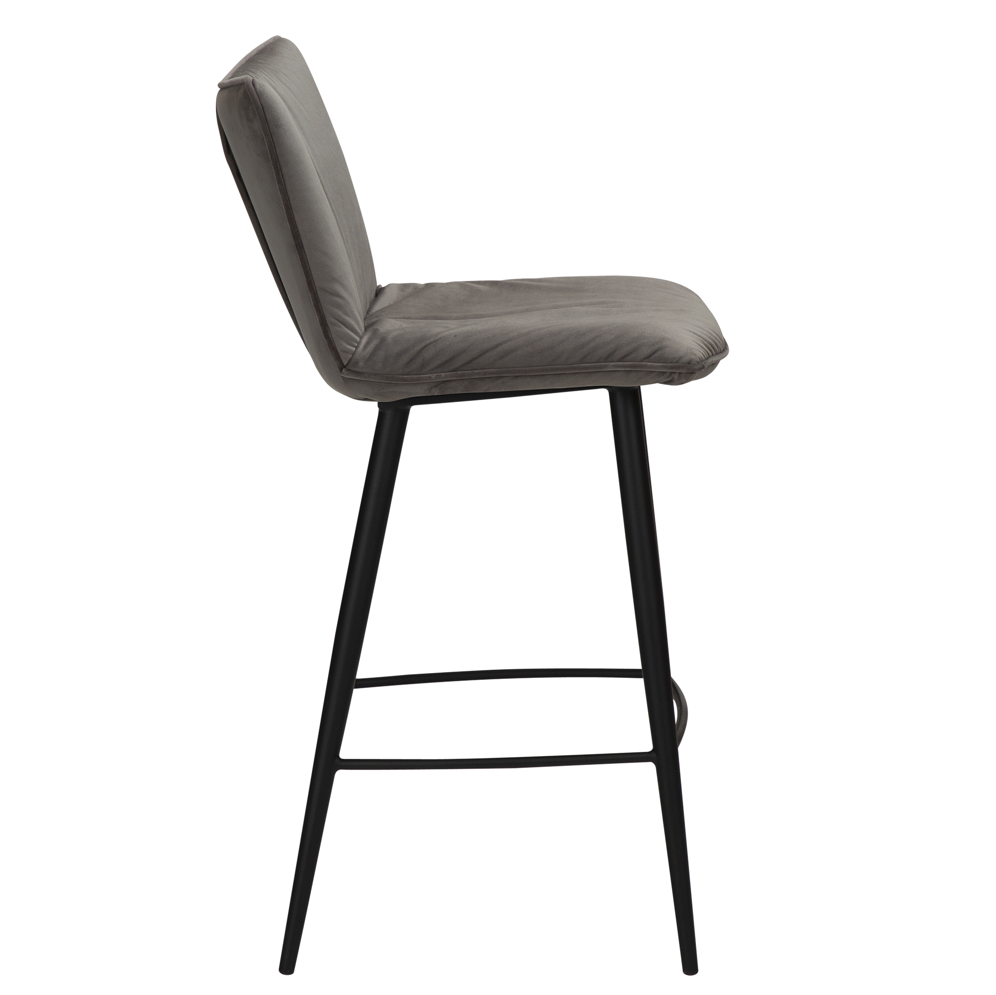 Join Counter Stool Alu Velvet With Black Conical Legs 300675110 03 Profile