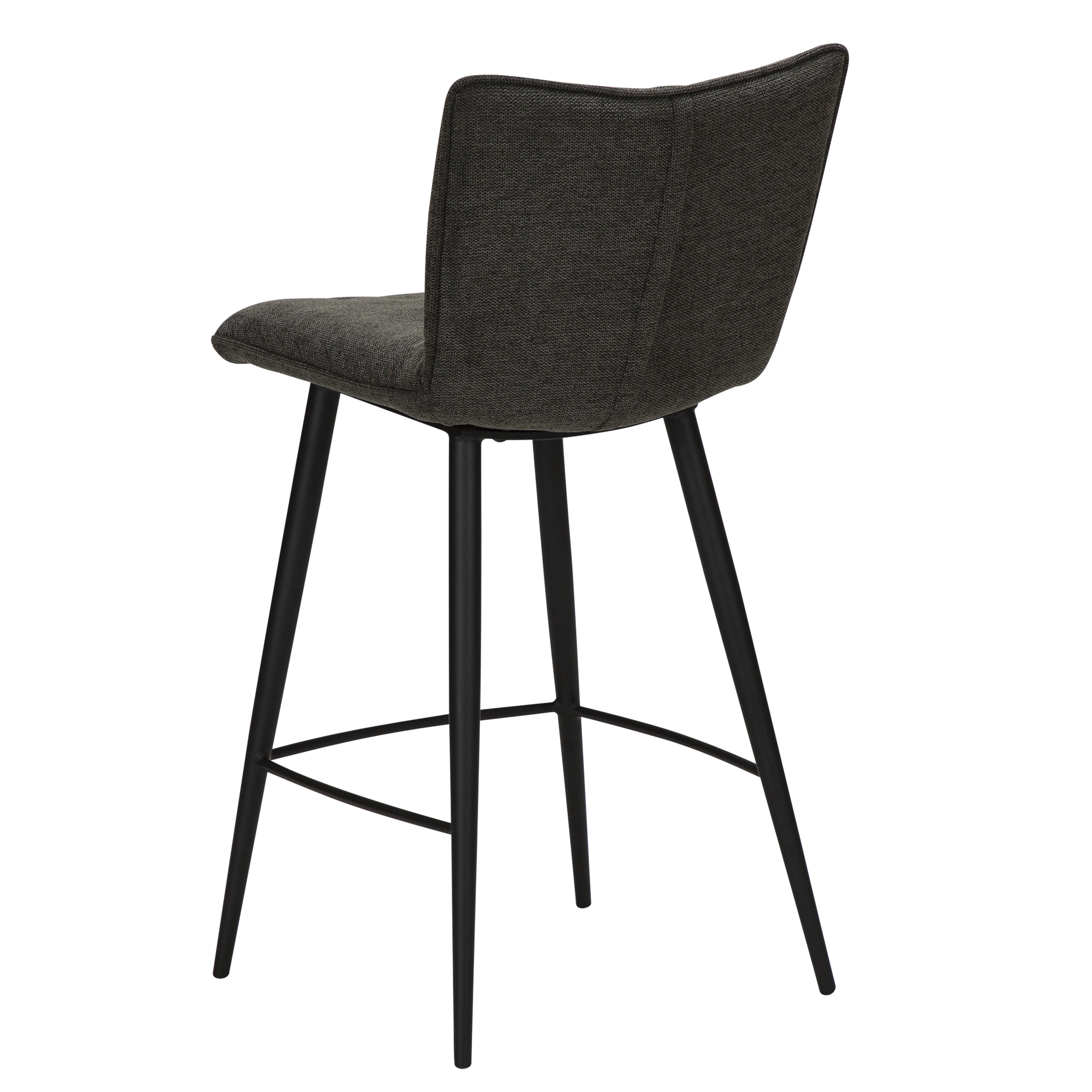 Join Counter Stool Crow Black Fabric With Black Conical Legs 300675130 05 Back Angle