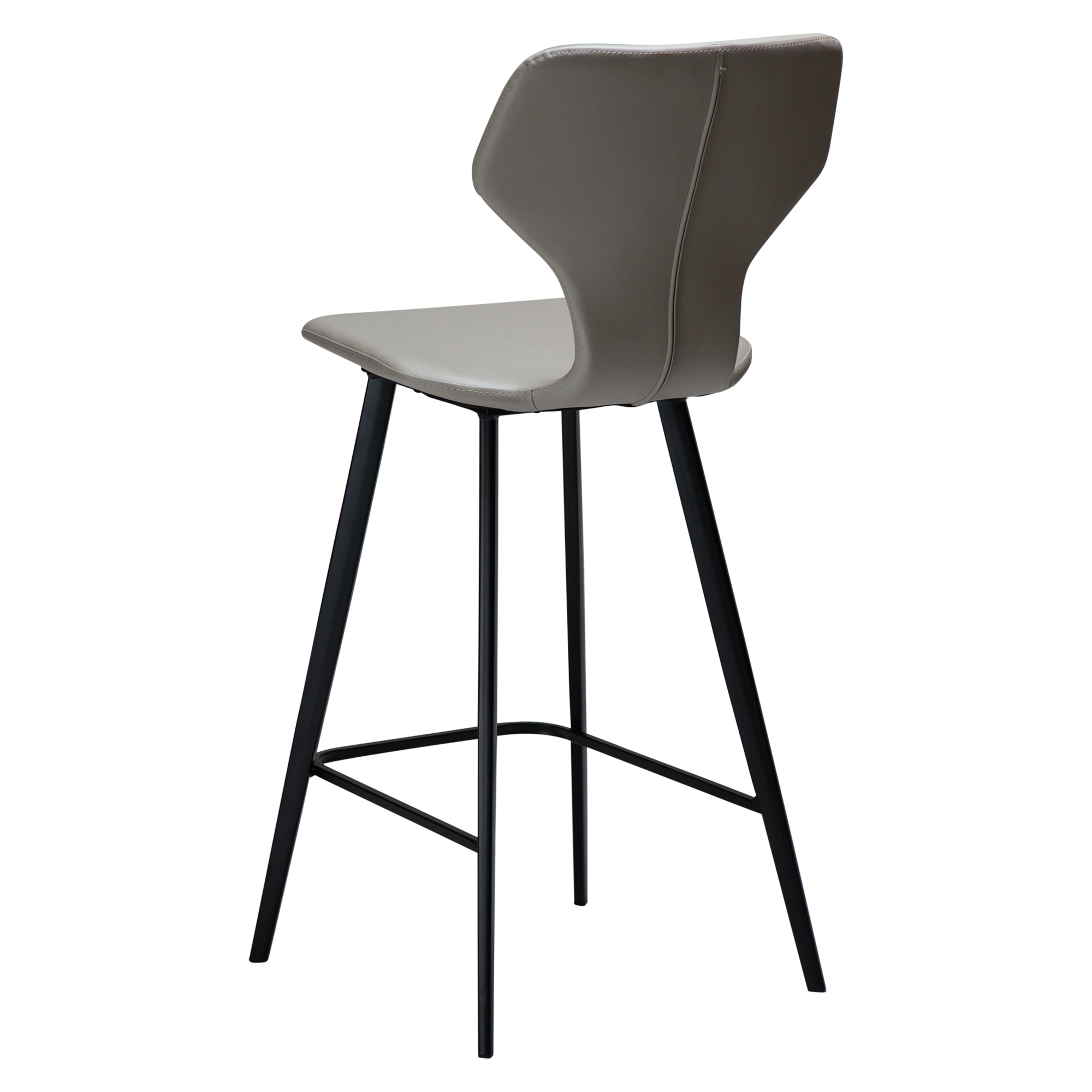 S.I.T COUNTER STOOL Cashmere Art. Leather W. Black Metal Legs 300208108 05 Back Angle