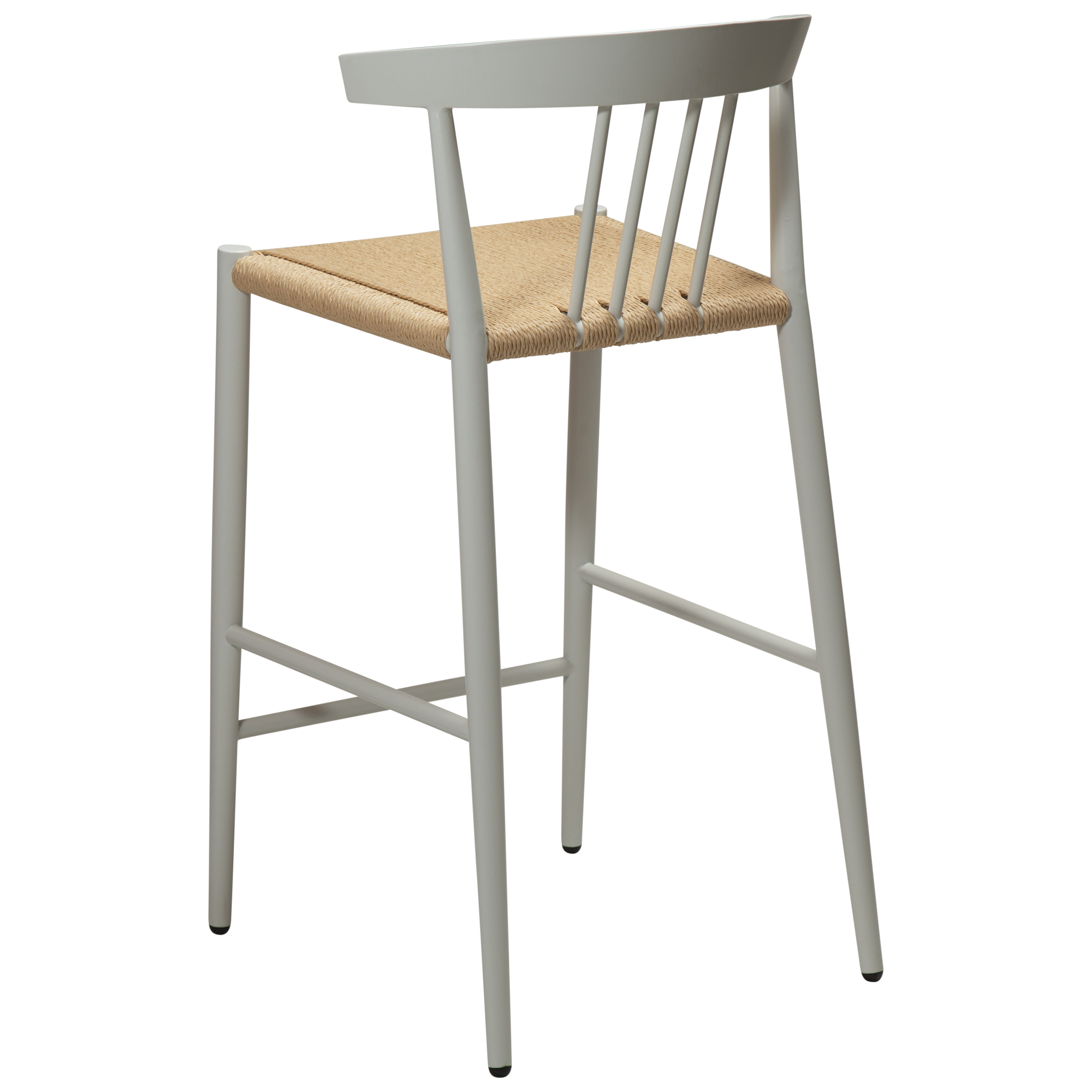 Sava Counter Stool Natural Paper Cord With White Metal Legs 300500920 05 Back Angle