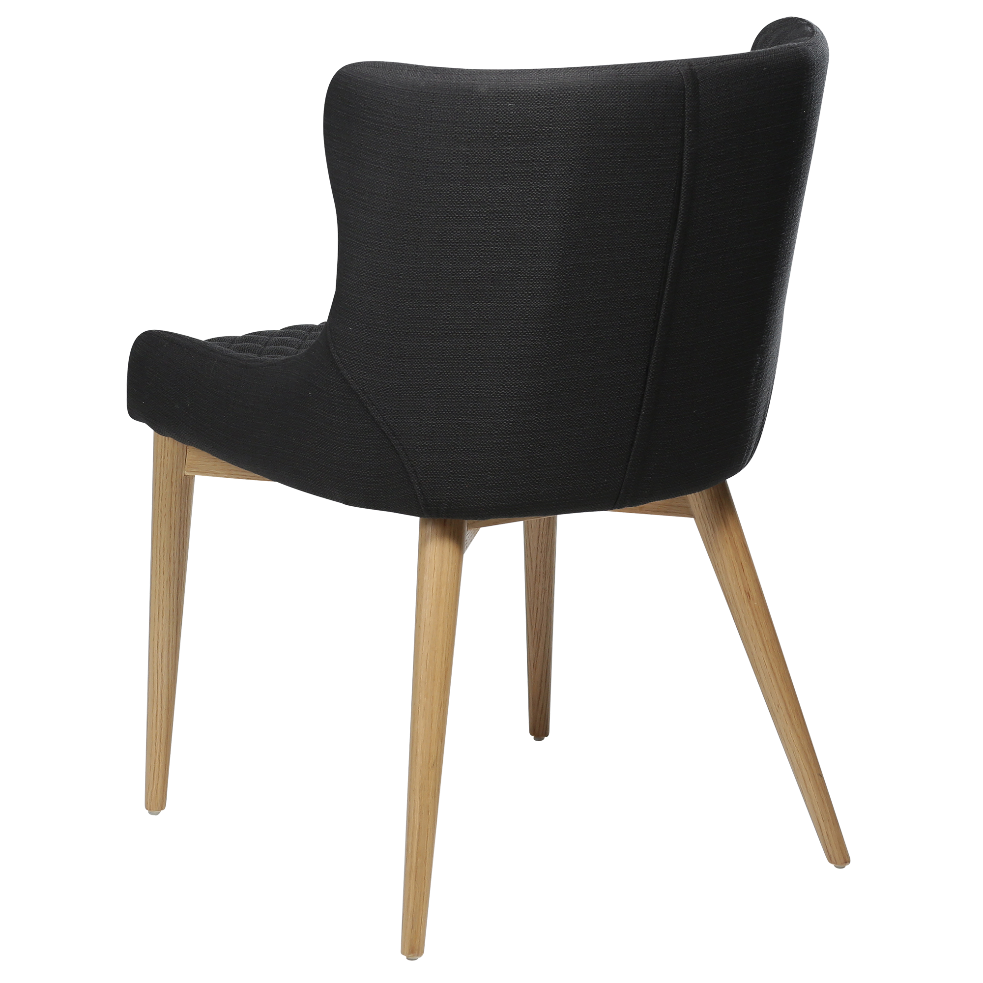 Vetro Chair Black Fabric With Oak Legs 100250522 05 Back Angle